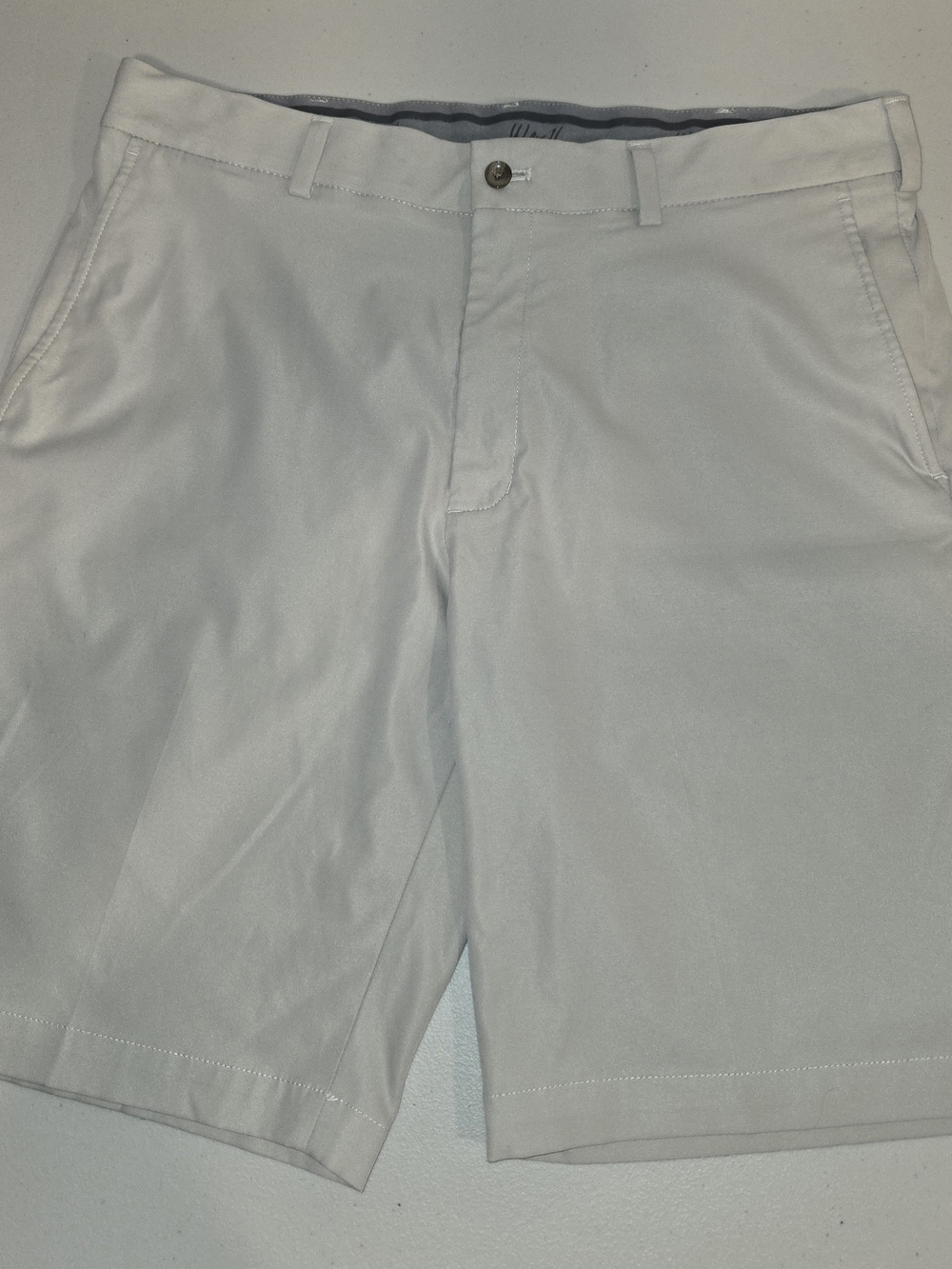 Van Heusen Men's White Flat Front Shorts